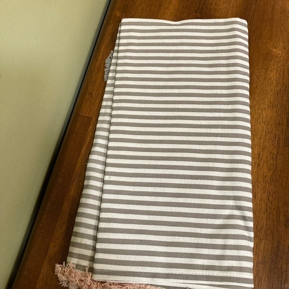 NWT Cynthia ROWLEY SNOWMAN SET OF 2 GRAY STRIPED KITCHEN TOWELS - Picture 8 of 9